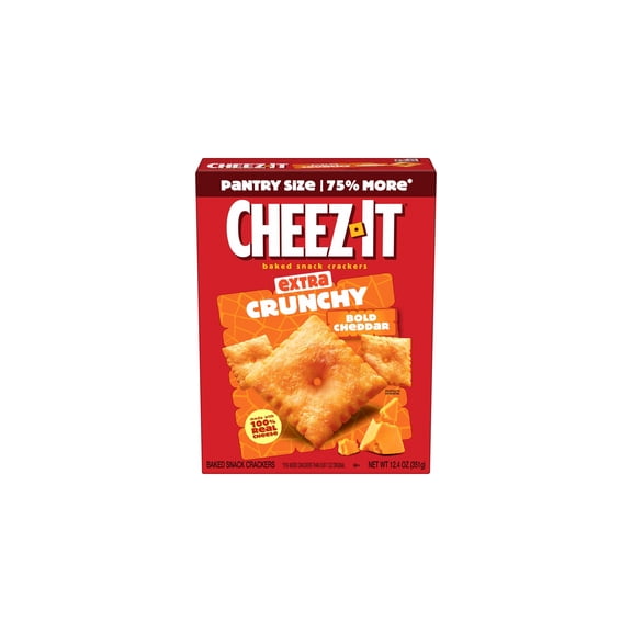 Cheez-It Extra Crunchy Cheese Crackers, Bold Cheddar 12.4 oz (Pack of 3)