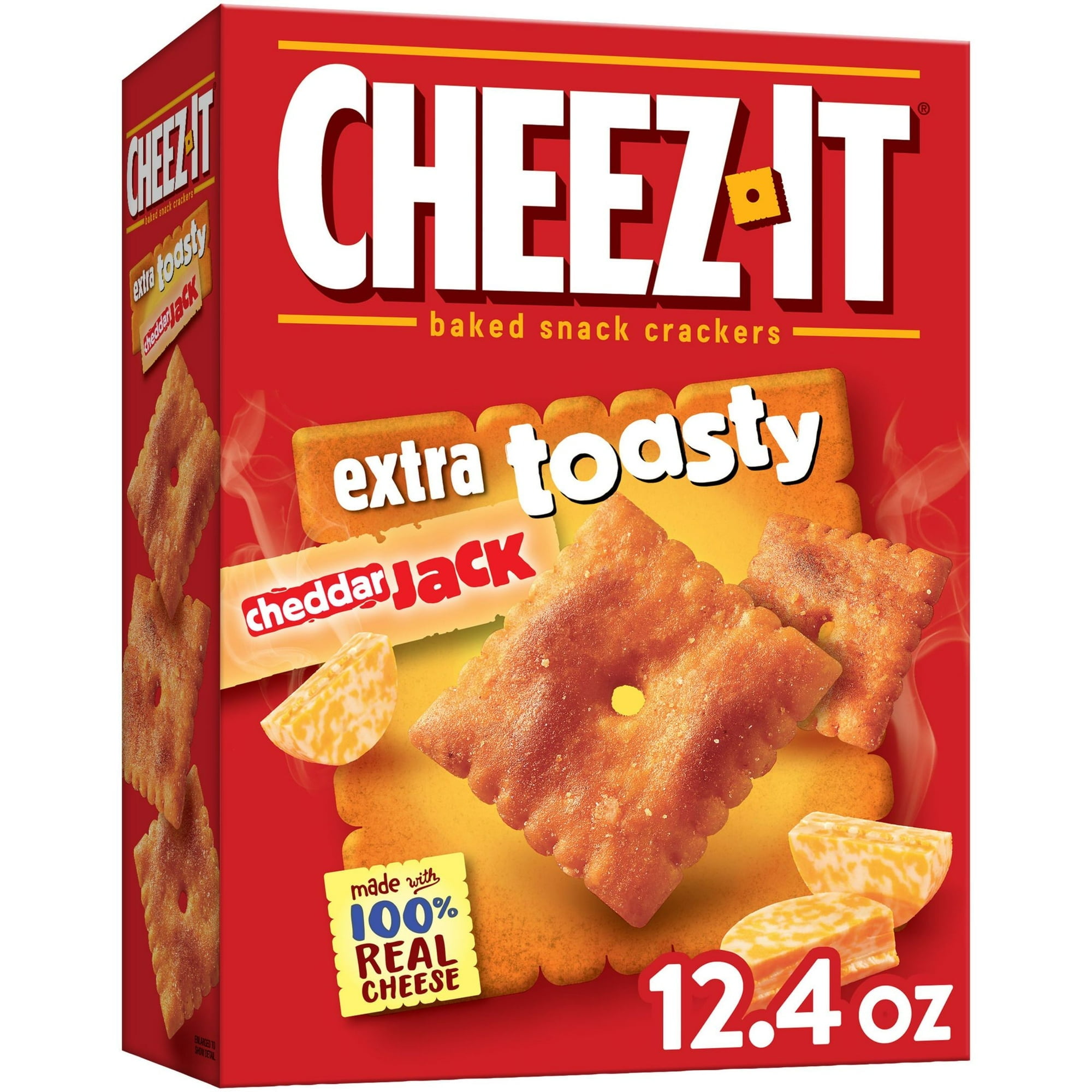 Cheez-It Extra Toasty Cheddar Jack Cheese Crackers, Baked Snack Crackers, 12.4 oz (Pack of 6)