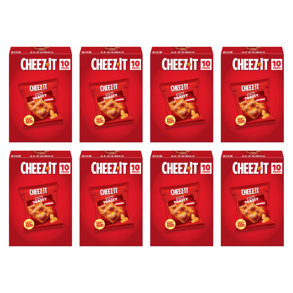 Cheez-It Extra Toasty Cheddar Jack Cheese Crackers, Baked Snack Crackers, 12.4 oz (Pack of 8)