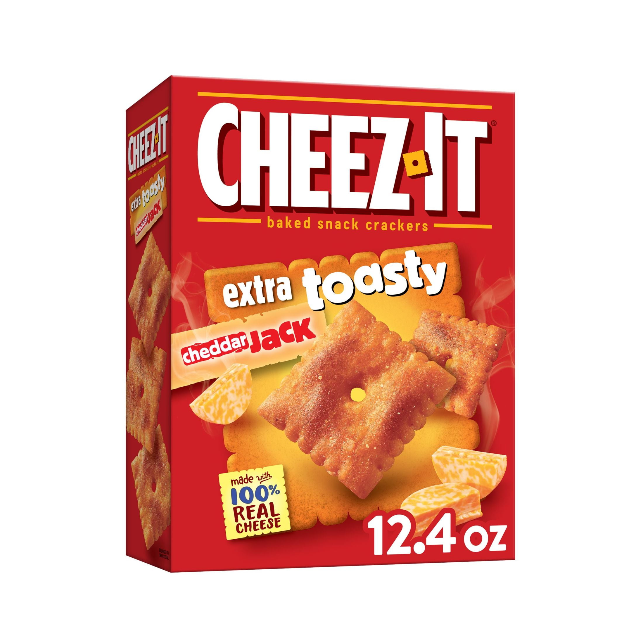 Cheez-It Extra Toasty Cheddar Jack Cheese Crackers, Peanut-Free, 12.4 ...