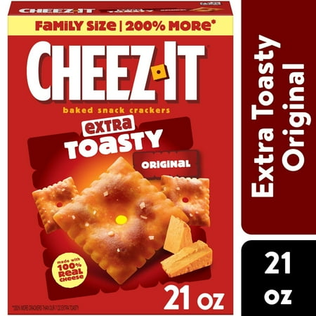 Cheez-It Extra Toasty Baked Snack Crackers Family Size 21 oz Box
