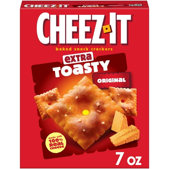 Cheez-It Extra Toasty Cheese Crackers, Baked Snack Crackers, 12 Count