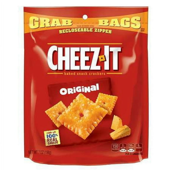 Cheez-It Grab Bag Reclosable Original Crackers 7 oz. Bag (6 Bags Per Case)