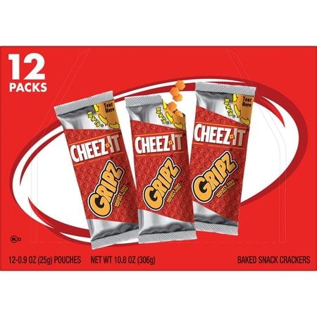 Cheez-It Gripz Original Tiny Baked Snack Cheese Crackers, 10.8 oz - 12 ct Package May Vary