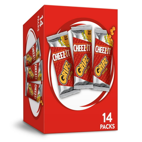 Cheez-It Gripz Original Tiny Baked Snack Cheese Crackers, Great for On-the-Go, 14 Count