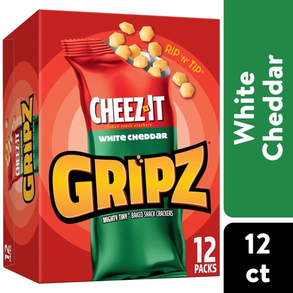 Cheez-It Gripz White Cheddar Cheese Crackers Multipack 12 ct / 0.9 oz - Pack of 1