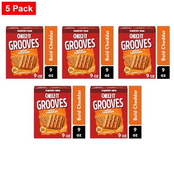 Cheez-It Grooves Bold Cheddar Cheese Crackers 9 oz - 5 Pack
