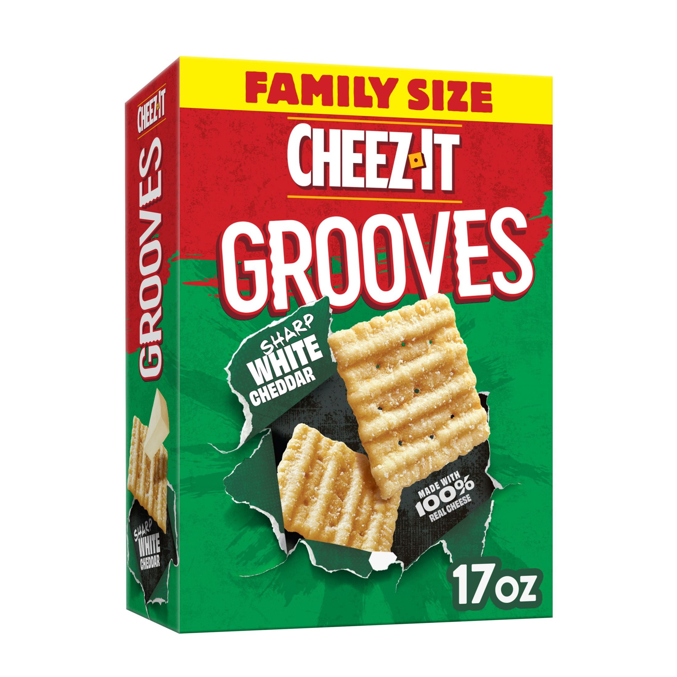 CheezIt Grooves Sharp White Cheddar Crunchy Cheese Crackers, 17 oz