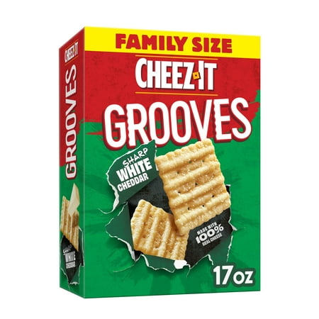 Cheez-It Grooves Sharp White Cheddar Crunchy Cheese Crackers, 17 oz