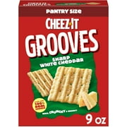 Cheez-It Grooves Sharp White Cheddar Crunchy Cheese Crackers, Snack Crackers, 9 oz