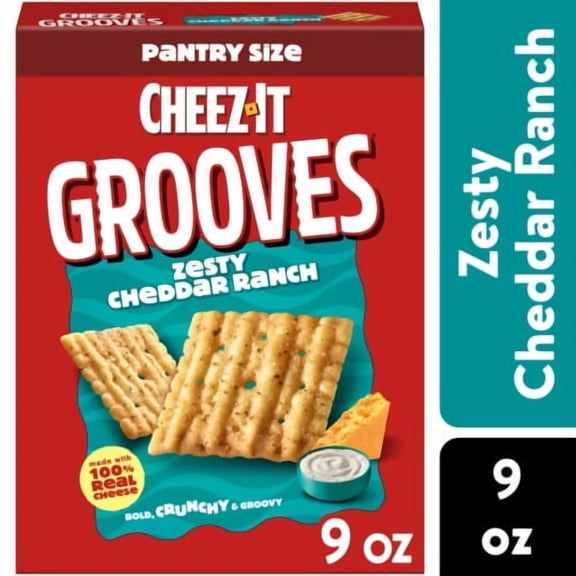 2 Pack - Cheez-It Grooves Cracker Chips Crispy Zesty Cheddar Ranch 9 oz Package May Vary