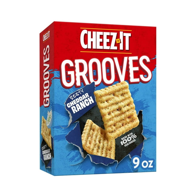 CheezIt Grooves Zesty Cheddar Ranch Cheese Crackers, 9 oz