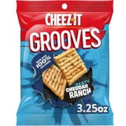 Cheez-It Grooves Zesty Cheddar Ranch Cheese Crackers, Crunchy Snack Crackers, 3.25 oz
