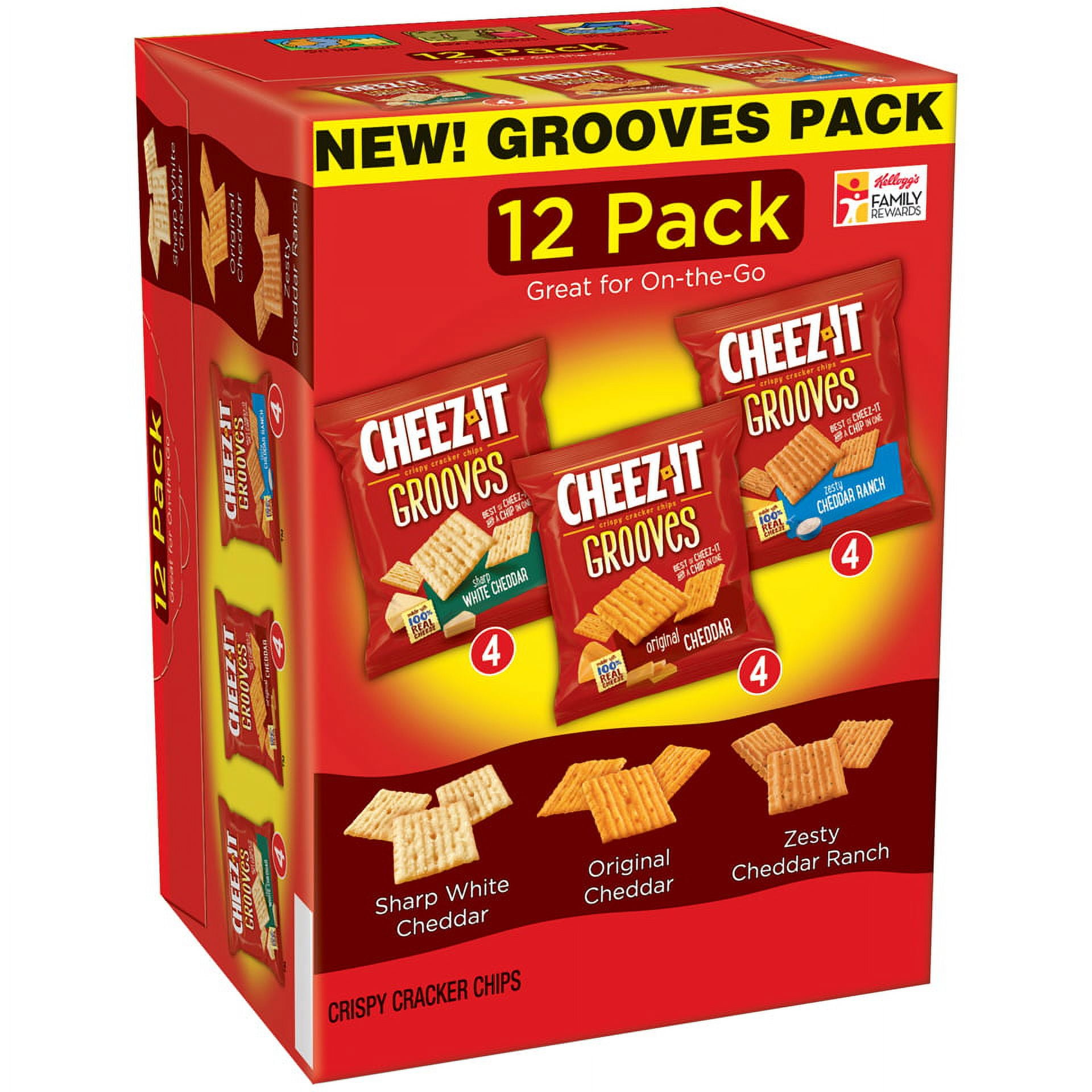 CheezIt Groves Baked Sharp White Cheddar, Original Cheddar, & Zesty