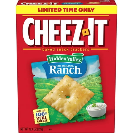 Cheez-It Hidden Valley Ranch Cheese Crackers, Baked Snack Crackers, 12.4 oz