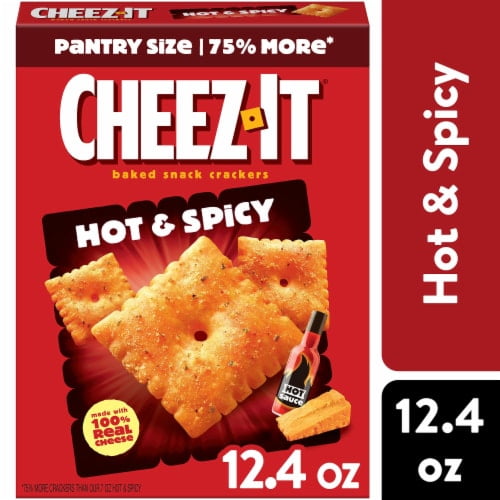 Cheez-It Baked Snack Cheese Crackers, Hot & Spicy, 7 Oz Box Packaging May Vary
