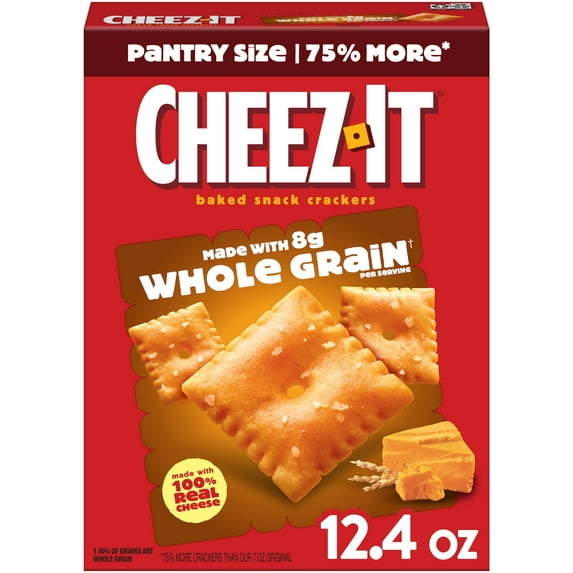 Cheez-It Made with Whole Grain Cheese Crackers, Baked Snack Crackers, 12.4 oz