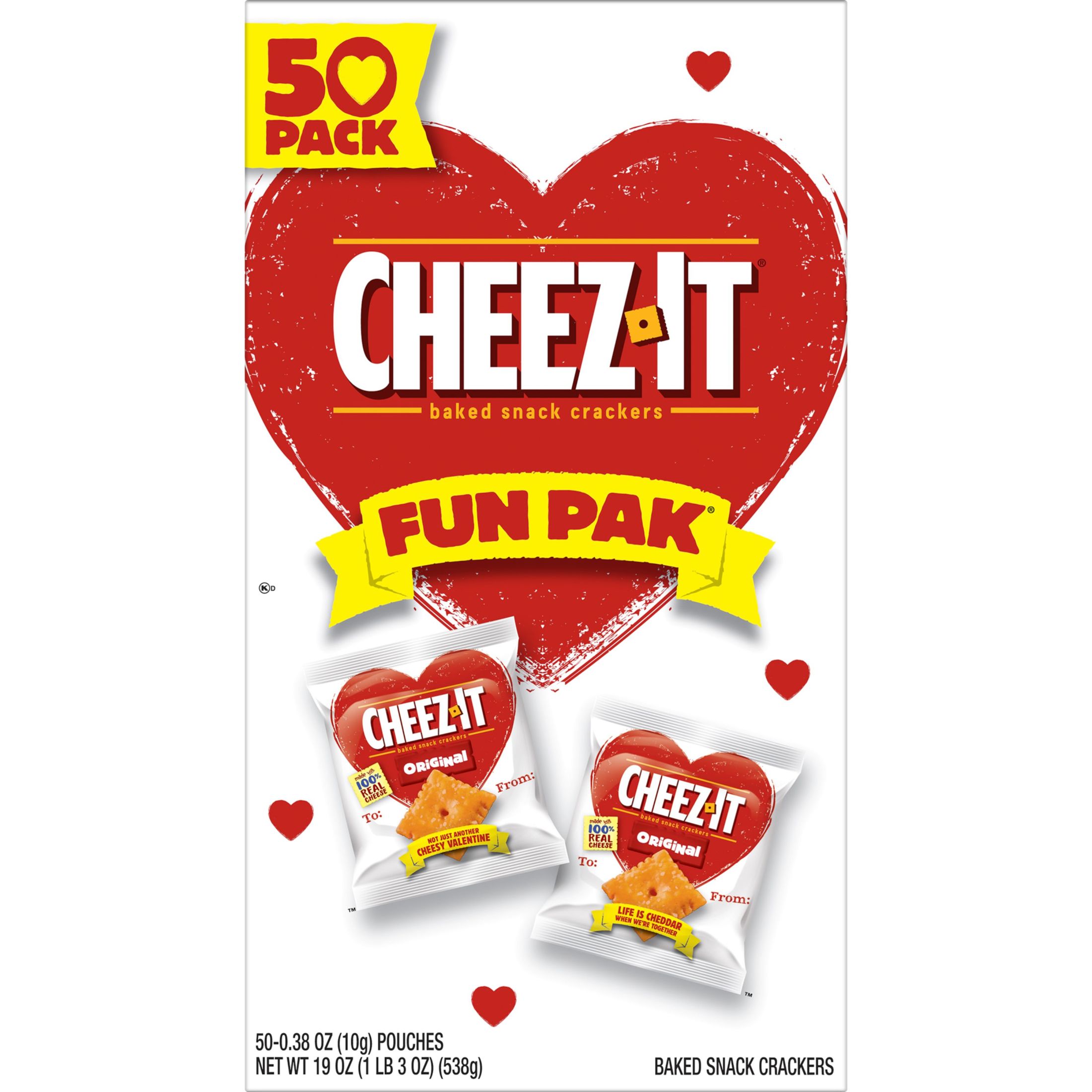 Cheez-It Original Baked Snack Cheese Crackers, 19 oz, 50 Count - image 1 of 9
