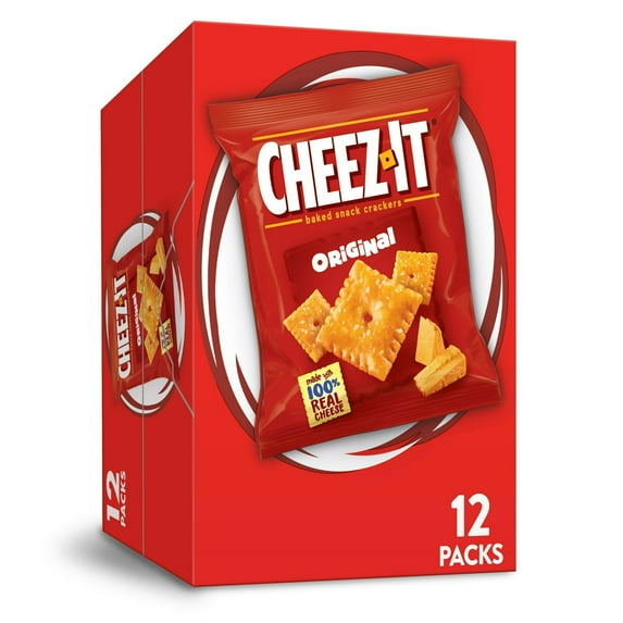Cheez-It Original Cheese Crackers, Baked Snack Crackers, 12 Count (Pack of 6)