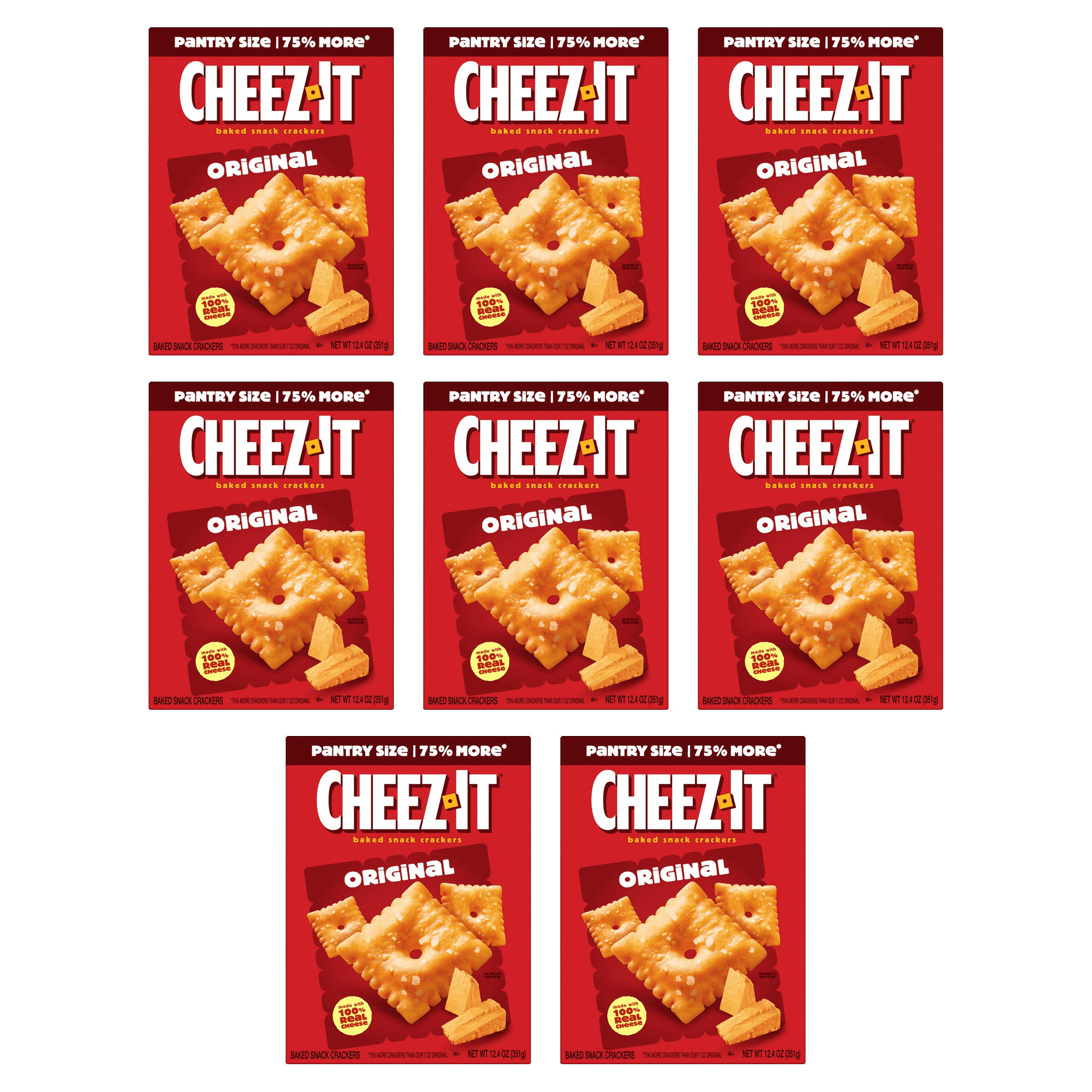 Cheez-It Original Cheese Crackers, Baked Snack Crackers, 12 Count (Pack of 8)
