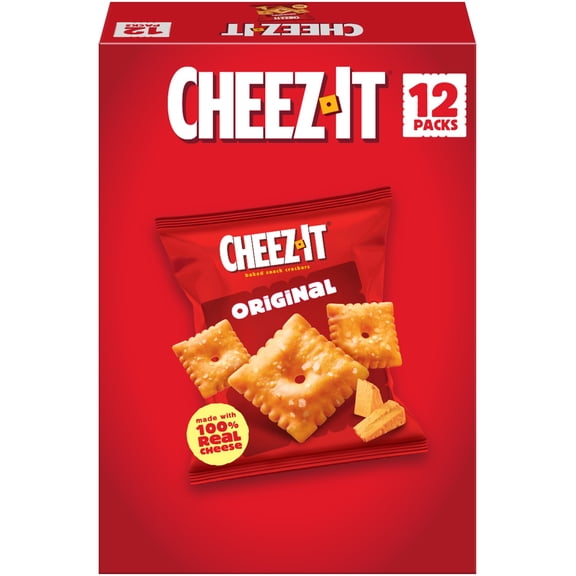 Cheez-It Original Cheese Crackers, Baked Snack Crackers, 12 Count