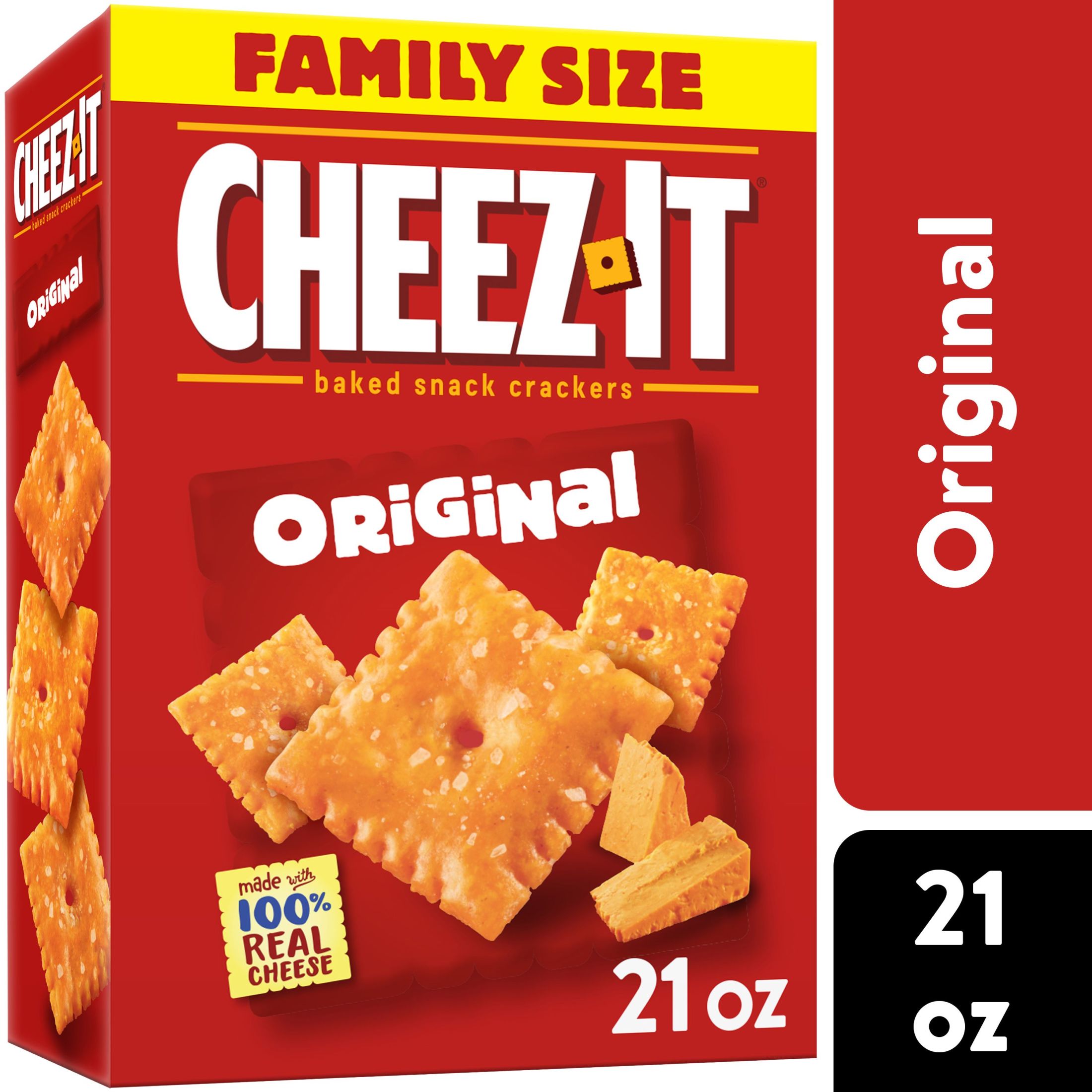 Cheez-It Original Cheese Crackers, Baked Snack Crackers, 21 oz - image 1 of 12