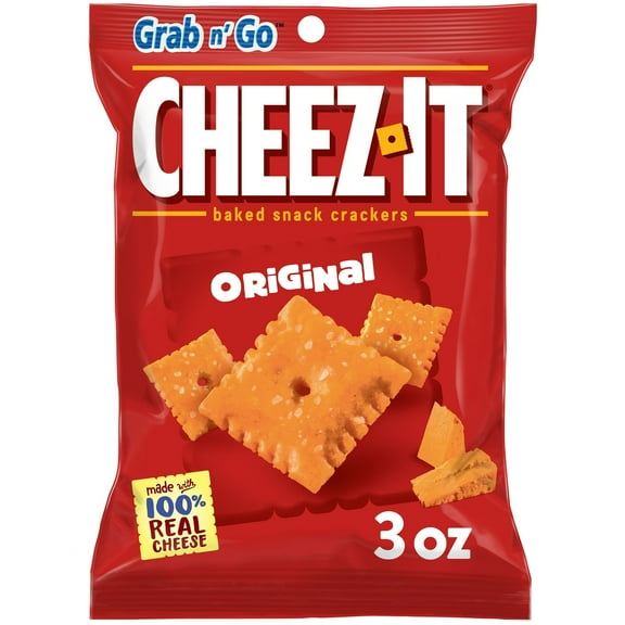 Cheez-It Original Cheese Crackers, Baked Snack Crackers, 3 oz pack of 2