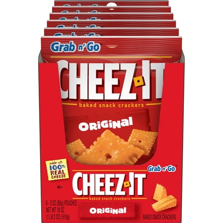 Cheez-It Original Cheese Crackers, Baked Snack Crackers, 6 Count
