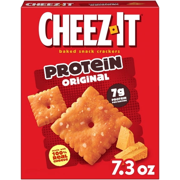 Cheez-It Protein Original Baked Snack Crackers, 7g Protein, 7.3 oz