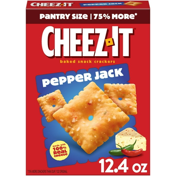 Cheez-It Pepper Jack Cheese Crackers, Baked Snack Crackers, 12.4 oz