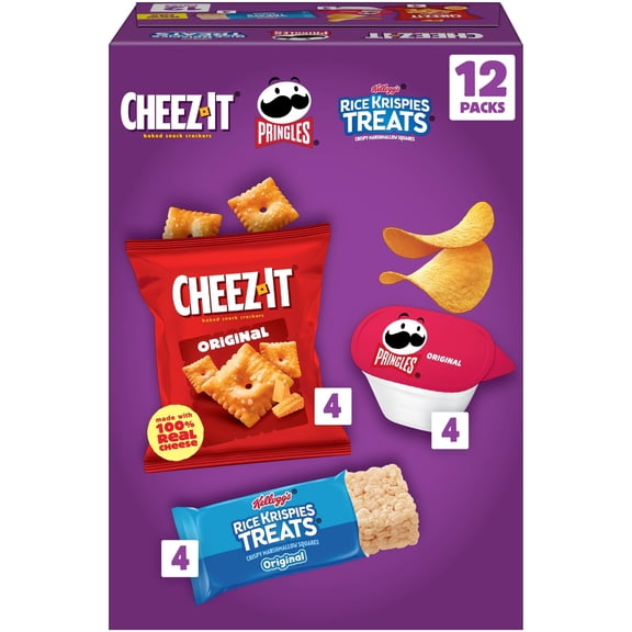 Cheez-It, Pringles, Rice Krispies Treats Snacks, Back to School, 9.8oz