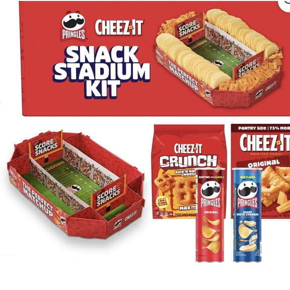 Cheez-It Pringles Variety Pack Snack Stadium Kit, Limited Time, 1 Box, Gameday Ready