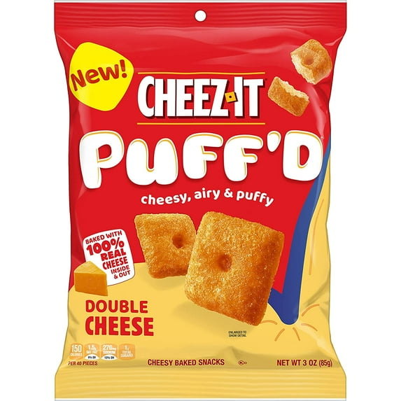 Cheez It Puff'D Double Cheese Crackers 3 oz (Case of 6)