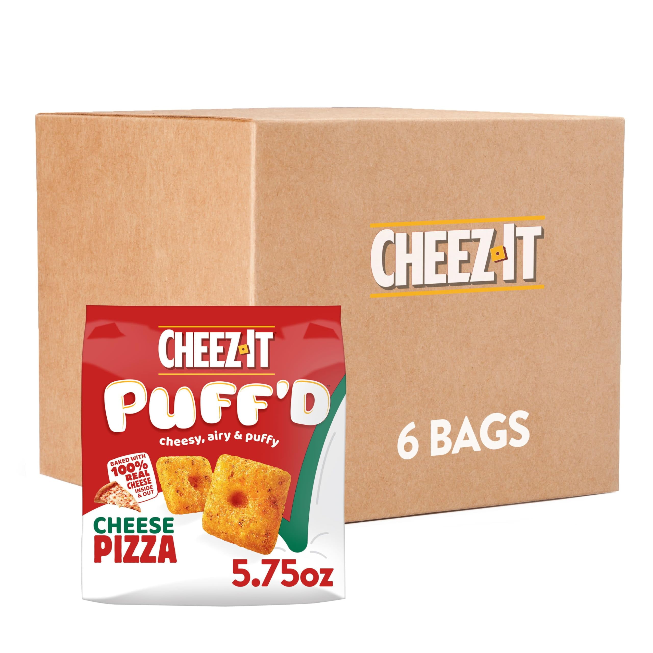 CheezIt Puff'd Cheesy Baked MMF7 Snacks, Puffed Snack Crackers, Lunch