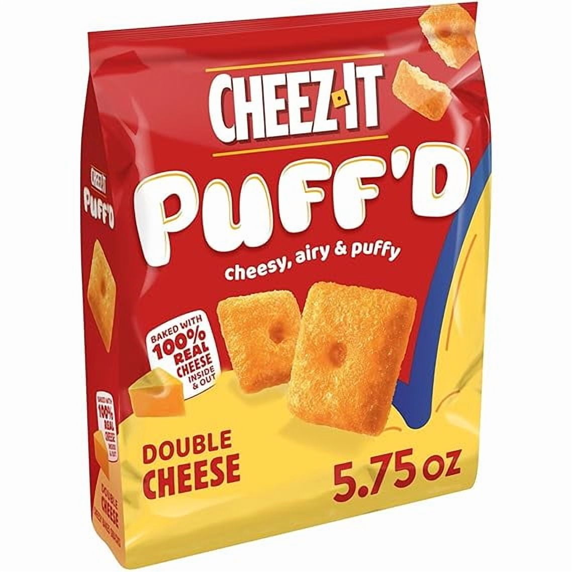 Cheez-It Puff'd Cheesy Baked Snacks, Puffed Snack Crackers Double Cheese, 5.75oz Bag