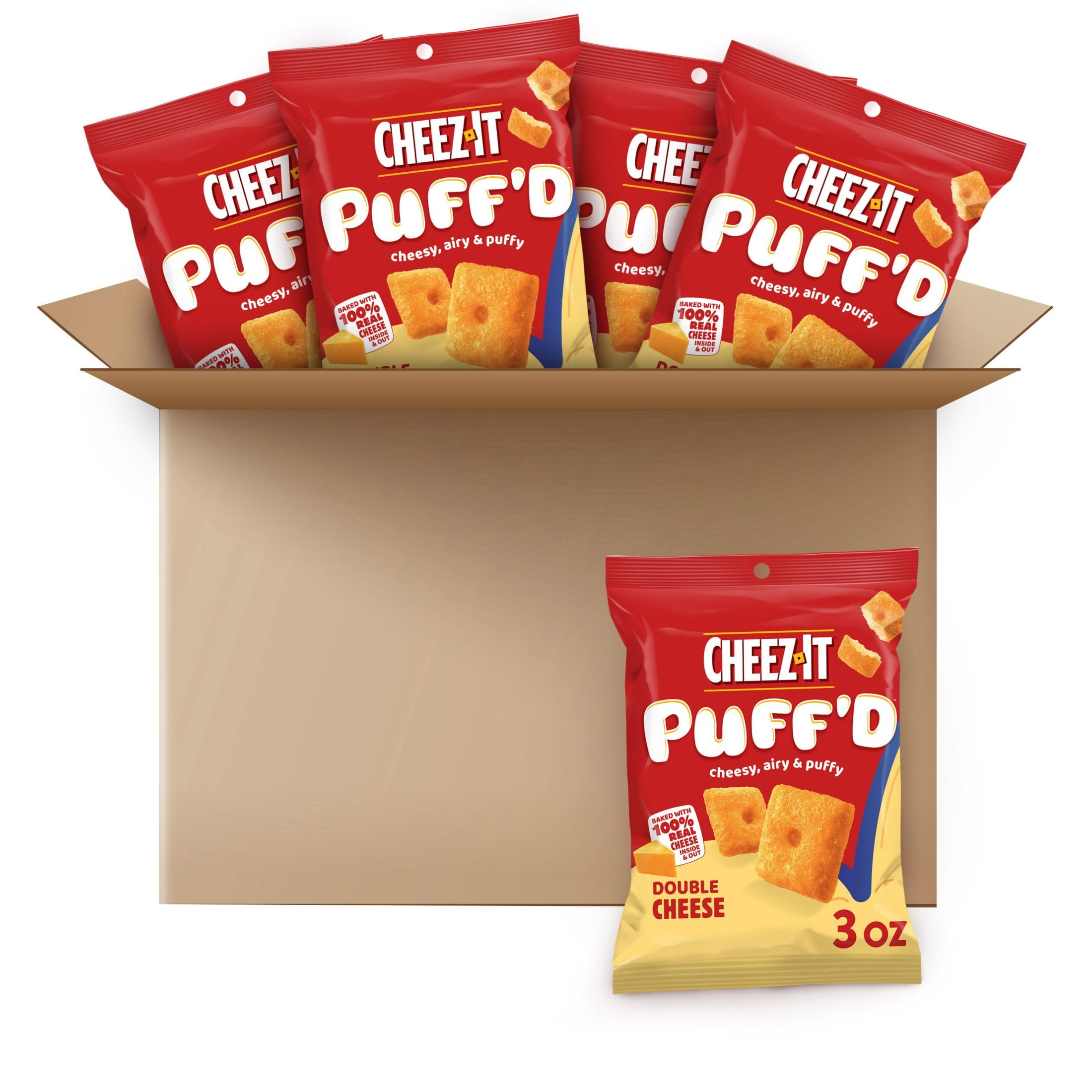 CheezIt® Puff'd Double Cheese Cheesy Baked Snacks, 3 oz, 6 Count