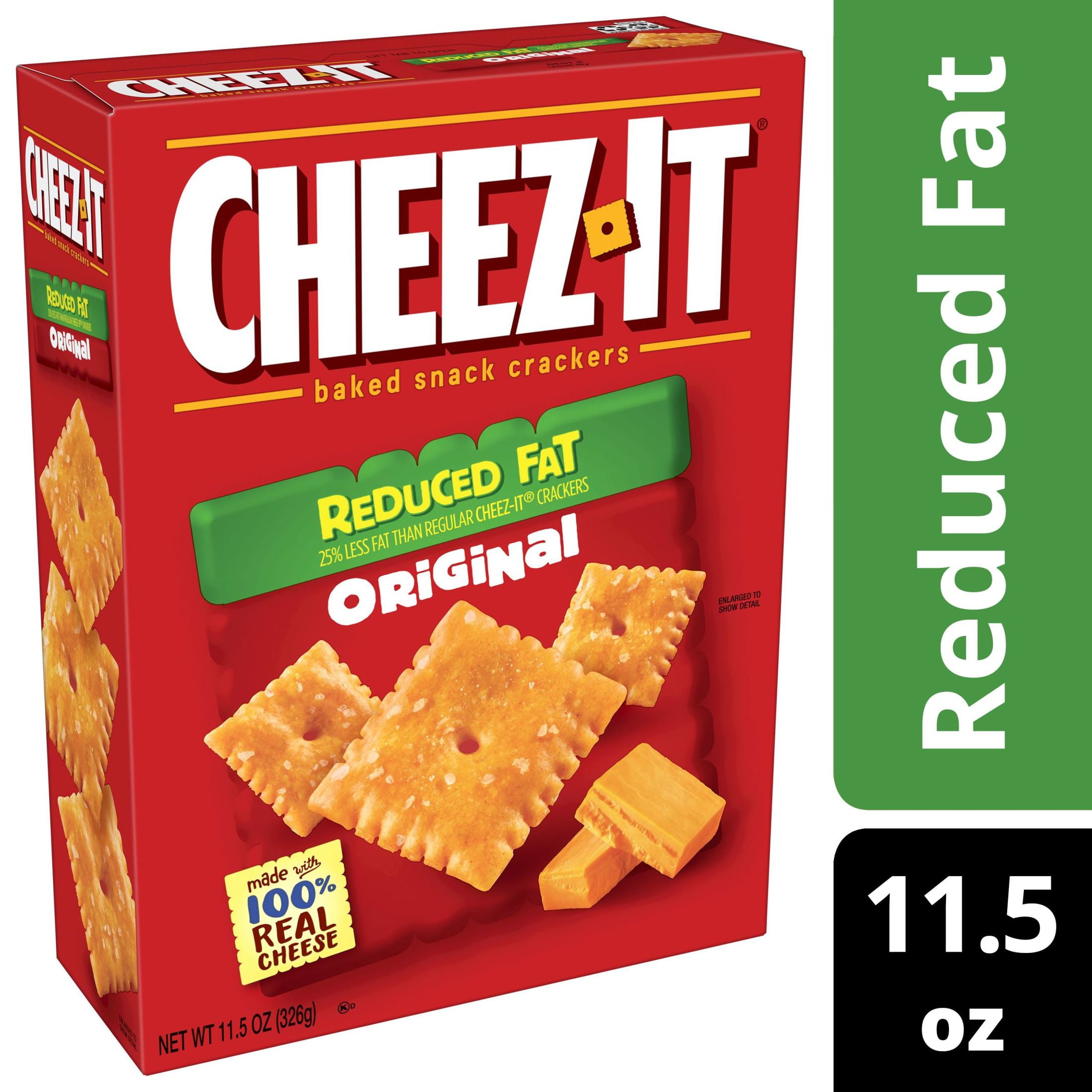 Cheez-It Reduced Fat Original Baked Snack Cheese Crackers, Peanut-Free ...