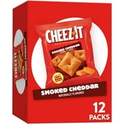 Cheez-It Smoked Cheddar Cheese Crackers, Baked Snack Crackers, 12 Count