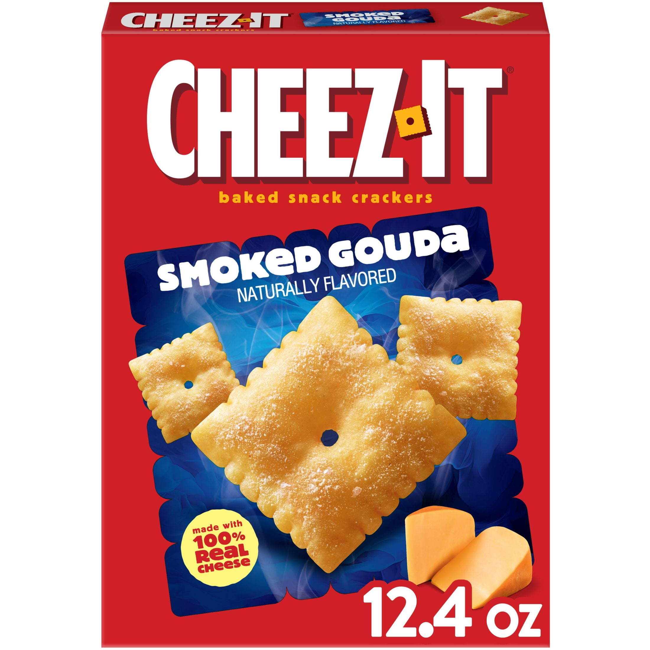 Cheez-It Smoked Gouda Baked Snack Crackers, Lunch Snacks, 12.4 oz