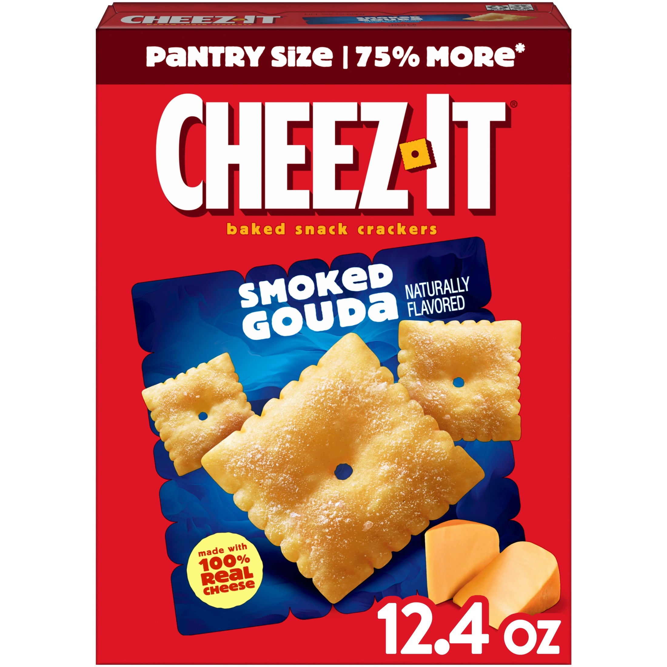 Cheez-It Smoked Gouda Baked Snack Crackers, Lunch Snacks, 12.4 oz