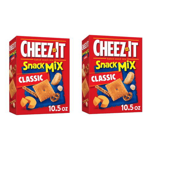 Cheez-It Snack Mix, Lunch Snacks, Office and Kids Snacks, Classic, 10.5oz Box pack of 2