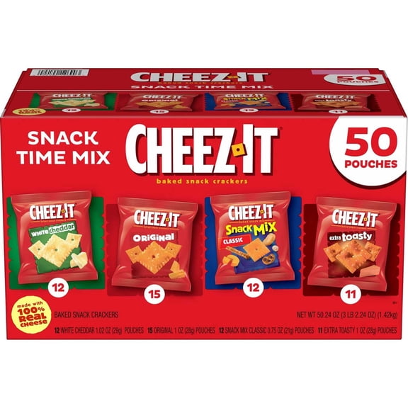 Cheez-It Snack Time Mix Variety Pack, 1 Ounce, (Pack of 50)