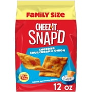 Cheez-It Snap'd Cheddar Sour Cream and Onion Cheesy Baked Chips, Lunch Snacks, 12 oz