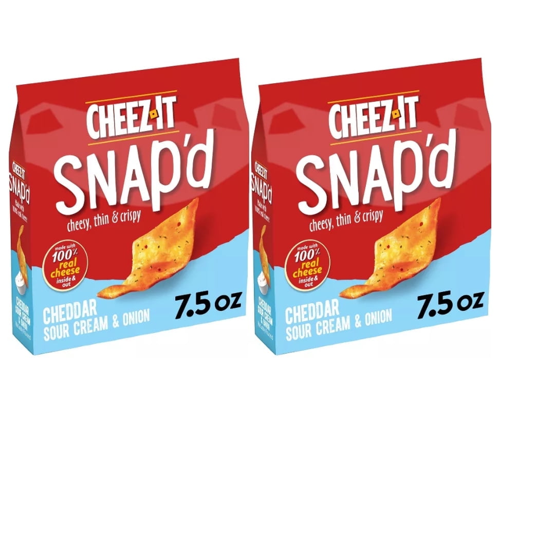 CheezIt Snap'd Cheddar Sour Cream & Onion Crackers 7.5oz pack of 2