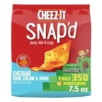 Cheez-It Snap'd Cheddar Sour Cream and Onion Cheese Cracker Chips, Thin Crisps, 7.5 oz