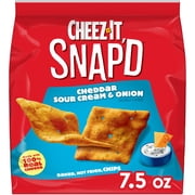 Cheez-It Snap'd Cheddar Sour Cream and Onion Cheesy Baked Chips, Lunch Snacks, 7.5 oz