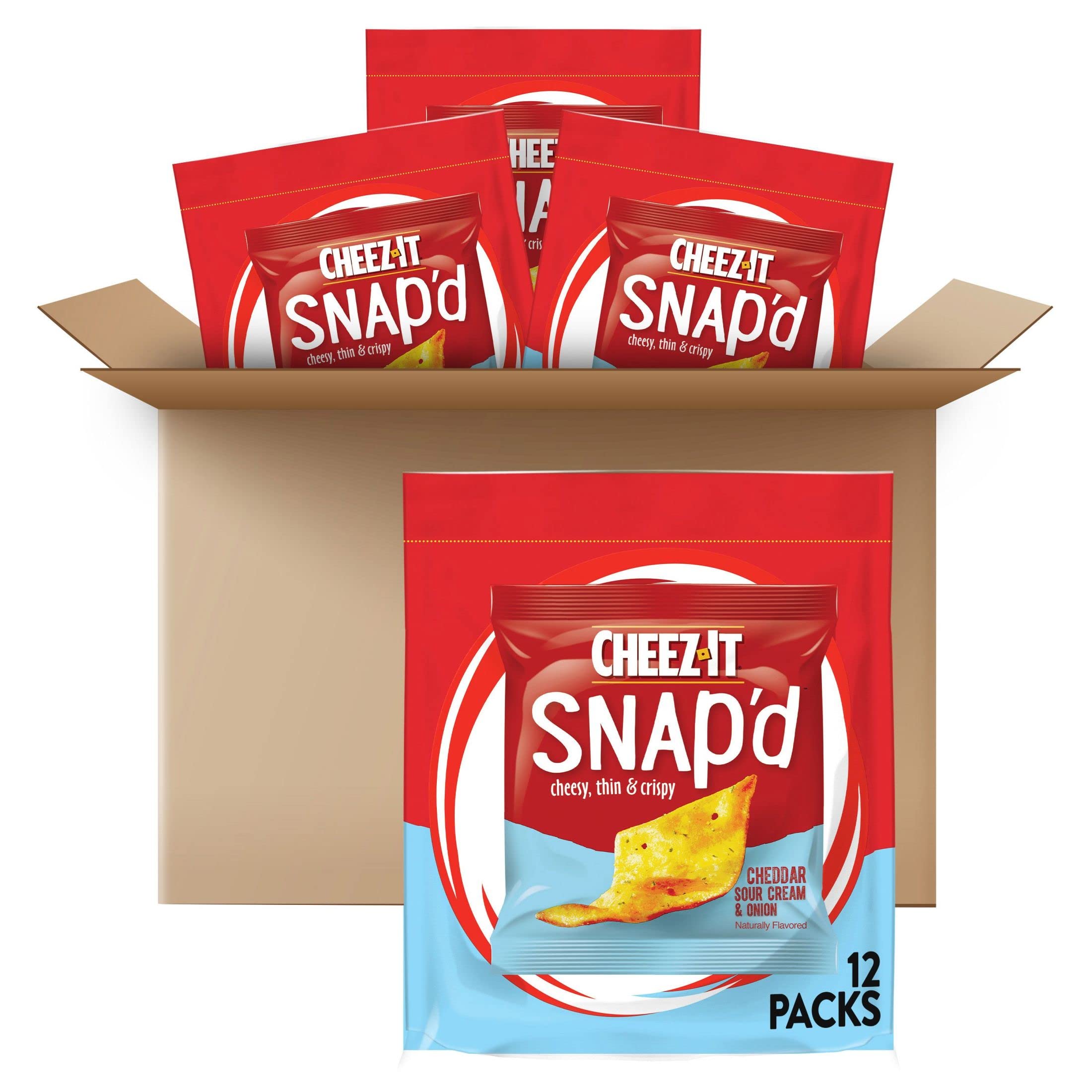 CheezIt Snap'd Cheese Crisps, Baked Snack Crackers, Lunch Snacks