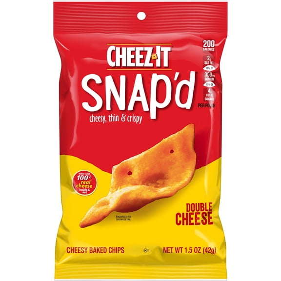 Cheez-It Snap'd Double Cheese Cracker Chips, Thin Crisps, 1.5 oz