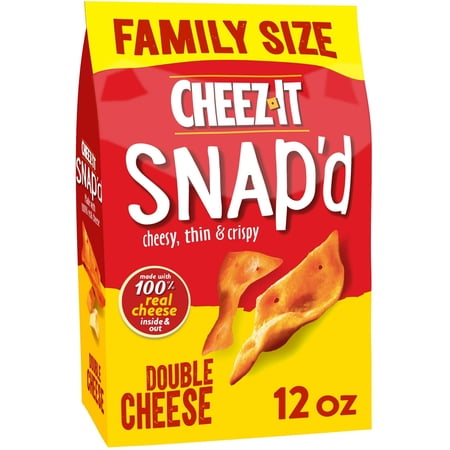 Cheez-It Snap'd Double Cheese Cracker Chips, Thin Crisps, 12 oz (Pack of 6)