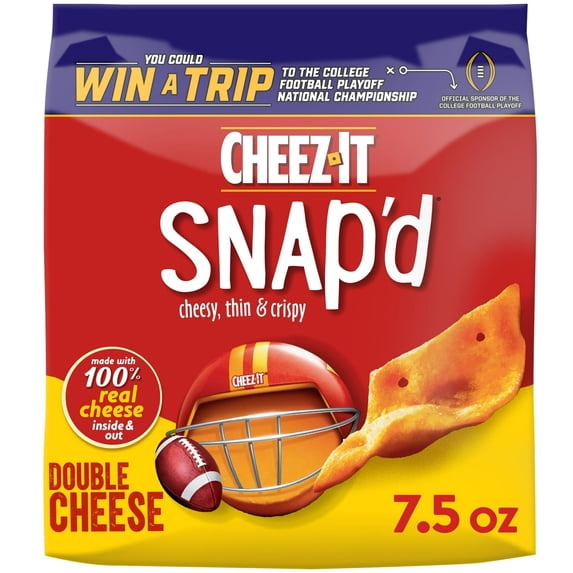 Cheez-It Snap'd Double Cheese Cracker Chips, Thin Crisps, 7.5 oz (Pack of 8)